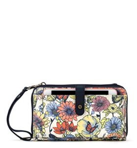 Large Smartphone Crossbody Bag in Coated Canvas, Convertible Purse with Detachable Wristlet Strap, Includes Phone & Wallet Pockets