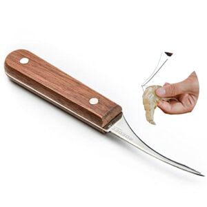ROEDEER Shrimp Deveiner Knife,with Sharp Stainless Steel Blade and Wooden Handle,Shrimp Deveining Tool,Butterfly Shrimp,Essential Tool for Home Kitchen