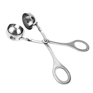 Sscon Large Stainless Steel Homemade 1.4″ Meatball Maker Ice Cream Sphere Scoop Non-sticky Clip For Kitchen(1 pack)