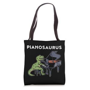 Grand Piano Gift Kids Pianist Gift Dinosaur Music Piano Tote Bag
