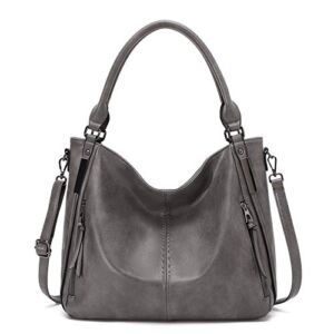 Purses for Women Shoulder Handbags Hobo Bags for Women (92-gray)