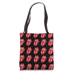 Official Rolling Stones Classic Repeat Tongue Black Tote Bag