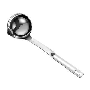 Hvanam Stainless Steel Oil Separator Soup Ladle Gravy Food Fat Separator Skimmer Spoon Grease Strainer Separater Hot Pot Oil Filter Spoon For Home Kitchen And Cooking,Soup Colander 12 Inch