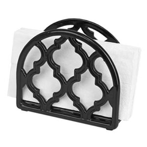 Home Basics C Cast Iron Paper Napkin Holder/Freestanding Tissue Dispenser for Kitchen Countertops, Dining, Picnic Table, Indoor & Outdoor Use, Dur, Black