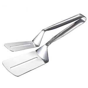 Stainless Steel Shovel Clip, Double-Sided Cooking Tongs, Serving Tongs for Barbecue Cooking Baking Salad Grilling Serving Frying, Home Kitchen Gripper Clip Tools