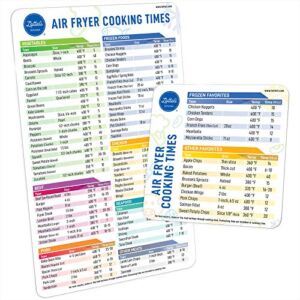 Air Fryer Magnetic Cheat Sheet Set, Air Fryer Accessories Cook Times, Airfryer Accessory Magnet Sheet Quick Reference Guide for Cooking and Frying (White)