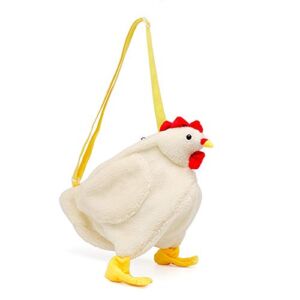 Women Cute Chicken Animal Style Shoulder Handbag Girl Hen Crossbody Purse Messenger Bag (White)