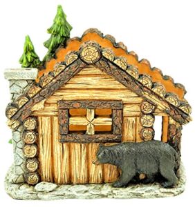 Bear and Cabin in Forest Napkin Holder Lodge Cabin Style Home Decoration (mail holder)