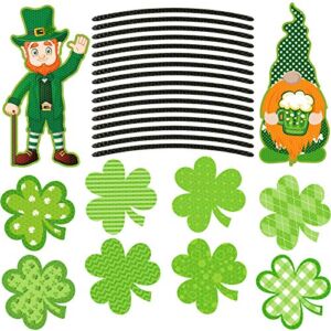 Zonon 26 Pieces St. Patrick’s Day Car Refrigerator Decorations Irish Green Reflective Gnome Leprechaun Shamrock Car Magnets Set for Your Car, Home and Any Metal Surface Decor, 11 Designs