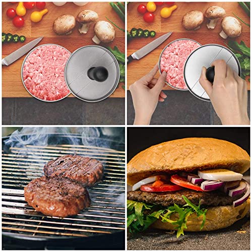 Wiwaplex Hamburger Press Patty Maker Set Non-Stick Meat Patty Presser Handle Patty Burger Maker Mold with 100 Wax Patty Paper Sheets for Home & Kitchen | The Storepaperoomates Retail Market - Fast Affordable Shopping