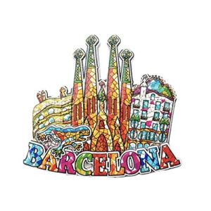 Barcelona Spain 3D Mosaic Sagrada Familia Cathedral Refrigerator Magnet Tourist Souvenirs Resin Magnetic Stickers Fridge Magnet Home & Kitchen Decoration from China