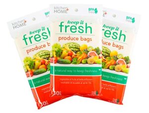 Keep it Fresh BPA Free Re-Usable Freshness Produce Bags – Set of 90 Gallon Size Bags (90)