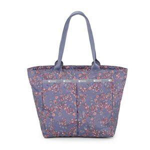 LeSportsac Laelia Dusk Traveling Everygirl Tote, Style 4311/Color F425, Plum Bag w Pink & Plum Laelia Orchids (carry-on bag)