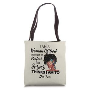 African American Afrocentric Christian Woman God Faith Gift Tote Bag