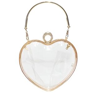 Acrylic Handbag Luxury Transparent Clear Clutch Bag for Women Evening Bag Handbag Purse Crossbody Shoulder Bag Party Prom (heart)