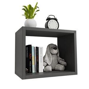 Floating Wall Cube Shelf ,Deep in 9.45″ Large Floating Bookshelf,Box Shelf for Wall , Square Wall Corner Shelves,Cubbies Storage Organizer for Bedroom,Bathroom, Living Room, Kitchen,Office(Grey)