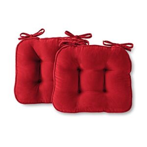 Greendale Home Fashions Hyatt Indoor Microfiber Chair Cushion (Set of 2), 2 Count (Pack of 1), Crimson