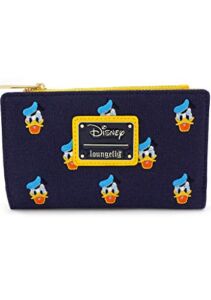 Loungefly x Disney Donald Duck All-Over Print Embroidered Canvas Zip Wallet, Multicolored, One Size