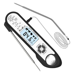 Neoikos Digital Meat Food Thermometer – 2~3S Instant Read Cooking Thermometer, Backlight, Built-in Magnet, Calibration, Foldable Probe for Kitchen Deep Fry BBQ Grill Roast Turkey