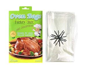 15 Counts Large Turkey Bags, Oven Bags for Cooking,Meat Roasting Bags Safe for Meats Turkey Fish Vegetables – 20×24 IN (1 PACK)