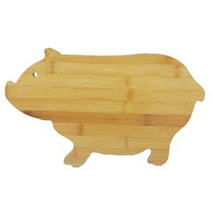 JB Home Collection 4575, Bamboo Wood Pig Cutting Board Pig Shaped Serving Board (1, 13.5″ x 7.5″)