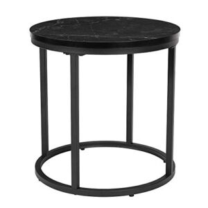 Ball & Cast Side End Table, 15.25″ Dia, Black