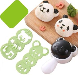 SQDeal Rice Ball Mold Cute Panda Sushi Mold Animal Onigiri Mold DIY Kitchen Tools Rice Ball Press Mold with Nori Cutter for Home Party Cartoon Cute Bento Lunch Make