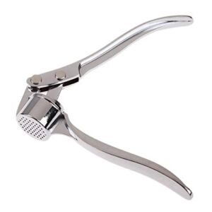 Garlic Presses, Ergonomic Handle Zinc Alloy Stainless Steel Sturdy Manual Garlic Crusher Easy To Use, Mincing & Crushing Tool for Ginger, Nuts & Seeds, Ideal for Home Kitchen, Silver