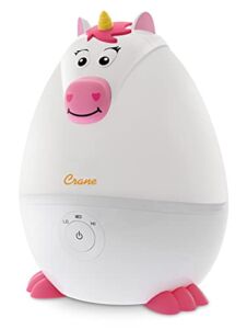 Crane Adorables Ultrasonic Mini Humidifiers for Bedroom and Baby Nursery, .5 Gallon Cool Mist Air Humidifier for Large Room or Kid’s Room, Humidifier Filters Optional, Unicorn