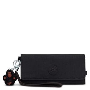 Kipling womens Women’s Rubi Wallet, Compact, Snap Closure, Removable Strap, Nylon Wallet, Black Tonal, 7.5 L x 3.75 H 1.5 D US