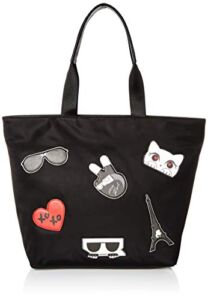 Karl Lagerfeld Paris womens Amour Tote Bag, Black, One Size US