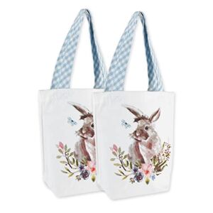 DII Easter Basics Collection Springtime Kitchen Essentials, Gift Bag Set, 9×8.5×3″, Garden Bunny Rabbit, 2 Piece
