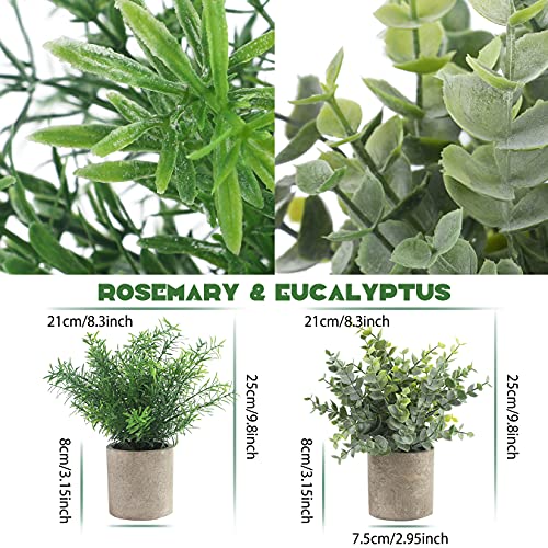 ALAGIRLS Small Fake Plants Set of 4 – Eucalyptus Rosemary Succulents Plants Artificial in Pots for Home Decor Indoor – Mini Faux Potted Plants for Bedroom Bathroom Living Room Desk Shelf Decoration | The Storepaperoomates Retail Market - Fast Affordable Shopping