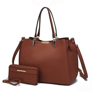 MKF Collection Tote Bag set for Women’s, Handbag Wristlet Wallet, Vegan Leather Top-Handle Tote Purse