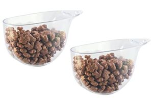 HOME-X Cereal Scoops, Plastic Scoops for Canisters and Containers of Food, or Detergent, One-Cup Capacity, Set of 2, 5 ¼” L x 2″ W x 2 ¾” H, Clear
