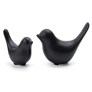 Notakia Small Animal Statues Home Decor Modern Style Birds Decorative Ornaments for Living Room, Bedroom, Office Desktop, Cabinets (Black 2Pcs)
