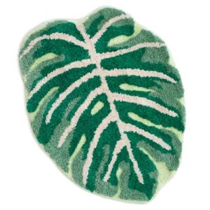 FrecklePot FRECKLEPOT Monstera Non Slip Bath Mat or Kitchen Tufted Rug,Plant Leaf Shaped Kids Pets Floor Mat Carpet,Green,23.6×31.5inch