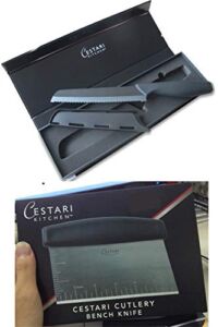 Bread Knife Bundle – Cestari 6 inch Advanced Ceramic Knife for Slicing Homemade Bread and Bench Knife for Preparing Dough