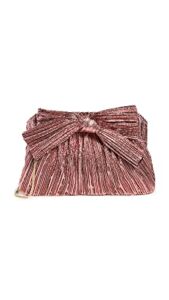 Loeffler Randall Women’s Rayne Pleated Frame Clutch with Bow, Metallic Rose, One Size