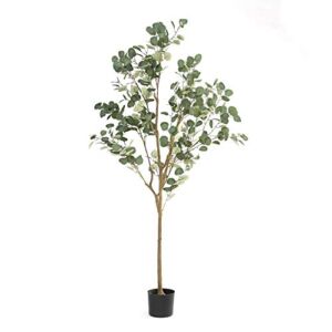 DIIGER Artificial Tree Plant Eucalyptus Tree 6FT Tall, Modern Large Fake Plant Decor in Pot for Indoor Outdoor,Home Office Perfect Housewares Gift Decoration, 71 in Eucalyptus Tree
