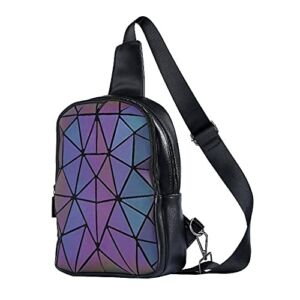 Geometric Luminous Backpacks Holographic Reflective Bag Lumikay Purse Irredescent Crossbody Bag Prism Sling Bag for Women Men NO.A