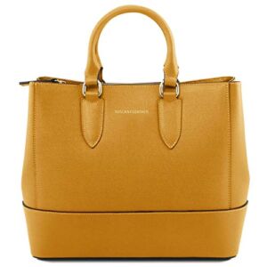 Tuscany Leather TLBag Saffiano leather handbag Mustard