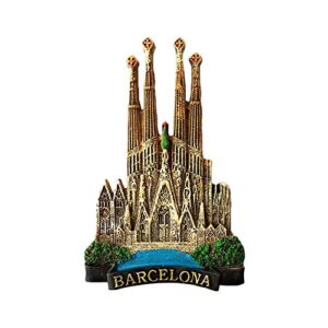 3D Sagrada Familia Barcelona Spain Refrigerator Fridge Magnet Tourist Souvenirs Handmade Resin Craft Magnetic Stickers Home Kitchen Decoration Travel Gift