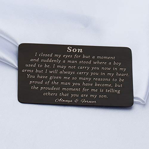 PLITI to My Son Wallet Card Proud of You Gifts I Closed My Eyes for A Moment Engraved Wallet Card for Son for Men | The Storepaperoomates Retail Market - Fast Affordable Shopping