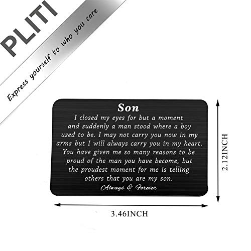 PLITI to My Son Wallet Card Proud of You Gifts I Closed My Eyes for A Moment Engraved Wallet Card for Son for Men | The Storepaperoomates Retail Market - Fast Affordable Shopping