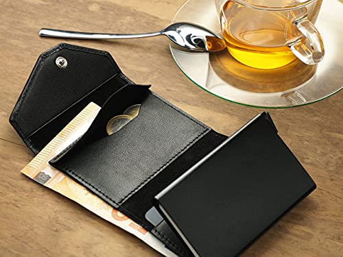 PULARYS Mini Wallet RAVEN – Multifunckion Credit Card Case – Italian Leather – RFID blocking – Size: 6.5 x 10 x 2.5 cm – Space for up to 7 Cards – Classic Design | The Storepaperoomates Retail Market - Fast Affordable Shopping