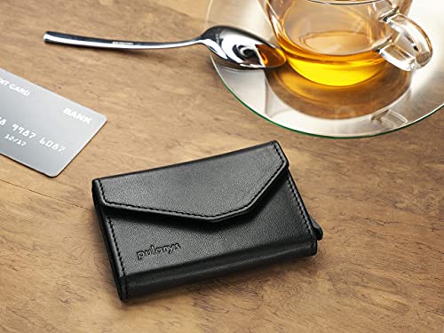 PULARYS Mini Wallet RAVEN – Multifunckion Credit Card Case – Italian Leather – RFID blocking – Size: 6.5 x 10 x 2.5 cm – Space for up to 7 Cards – Classic Design | The Storepaperoomates Retail Market - Fast Affordable Shopping