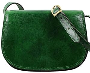Time Resistance Leather Cross Body Bag for Women Shoulder Bag Messenger Purse (Green)