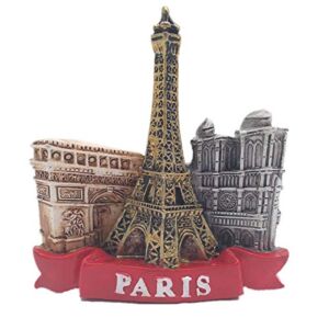 3D Eiffel Tower,Arc de Triomphe，Notre Dame de Paris France Fridge Magnet Travel Souvenir Gift Home & Kitchen Decor Magnetic Sticker Paris Refrigerator Magnet Collection