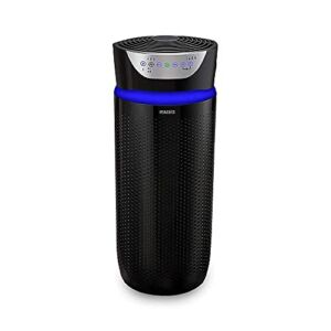 Homedics Air Purifier, TotalClean Deluxe 5-in-1 Tower Air Purifier with UV-C for Home and Office, True HEPA Filtration for 1,659 Sq Ft X-Large Rooms, Air Quality Particle Sensor, Odor Reducer, Black